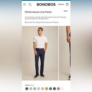 Bonobos Performance Link Pants, men’s 30
